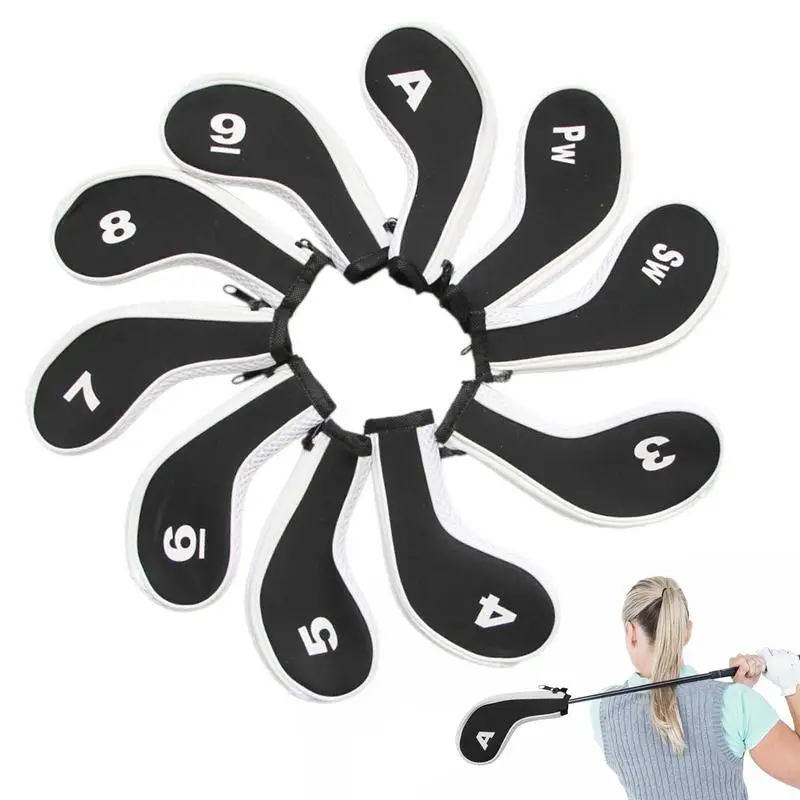 

Golf Wedge Set 10pcs Diving Fabric Golf Set With Zipper Universal Golf Wedge Head Cover Right Hand Pitching & Chipping Wedge For