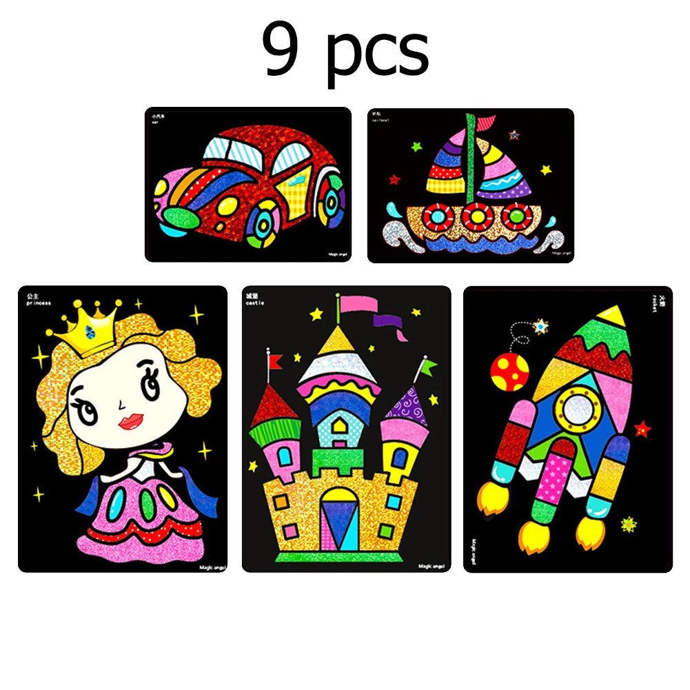 

9/12/15PCS Children's Handmade DIY Material Package Magic Stickers Kindergarten Colorful Creative Colorful Stickers Toys