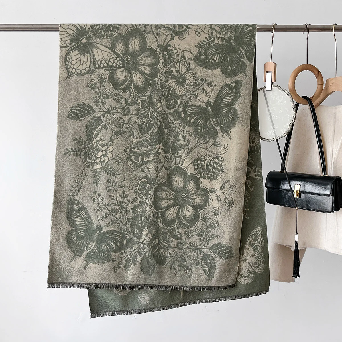 Теплая шаль женский шарф роскошное кашемировое зимнее одеяло повседневное