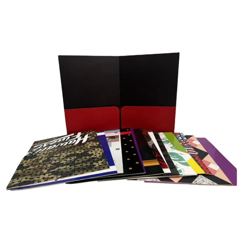 

Матовая карманная папка для документов с индивидуальным принтом, картонная папка для документов, Черная папка с логотипом Spot UV