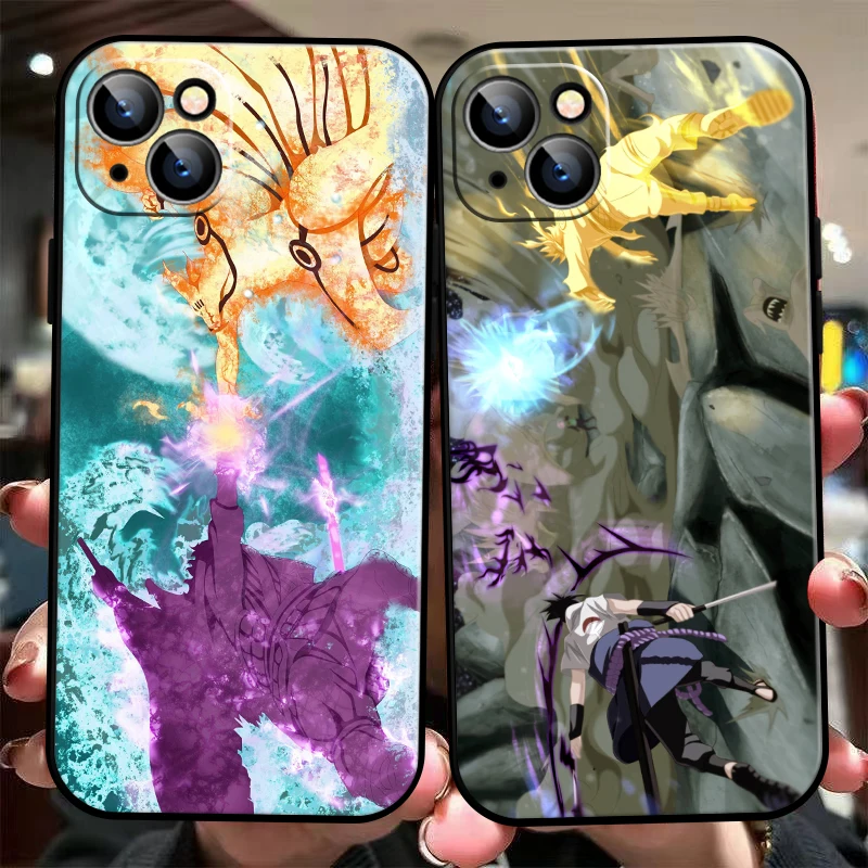 

Japan NARUTO Anime Phone Case For iPhone 11 13 12 Pro Max 12 13 Mini X XS XR MAX 5 6 7 8 Plus Coque Black Silicone Cover Back