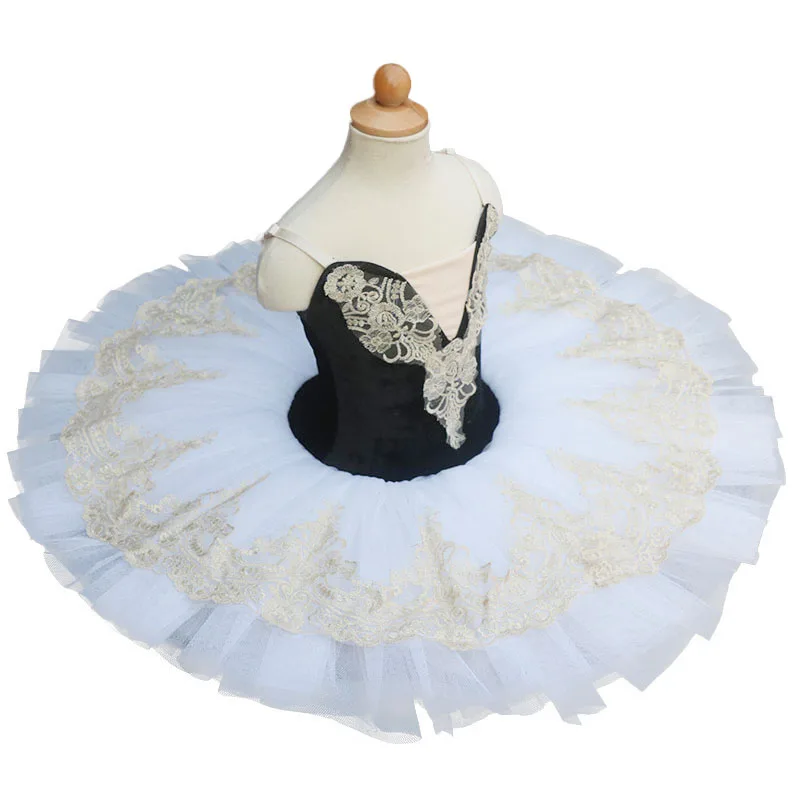 Черная профессиональная балетная пачка Белый лебедь Озерный костюм блинное
