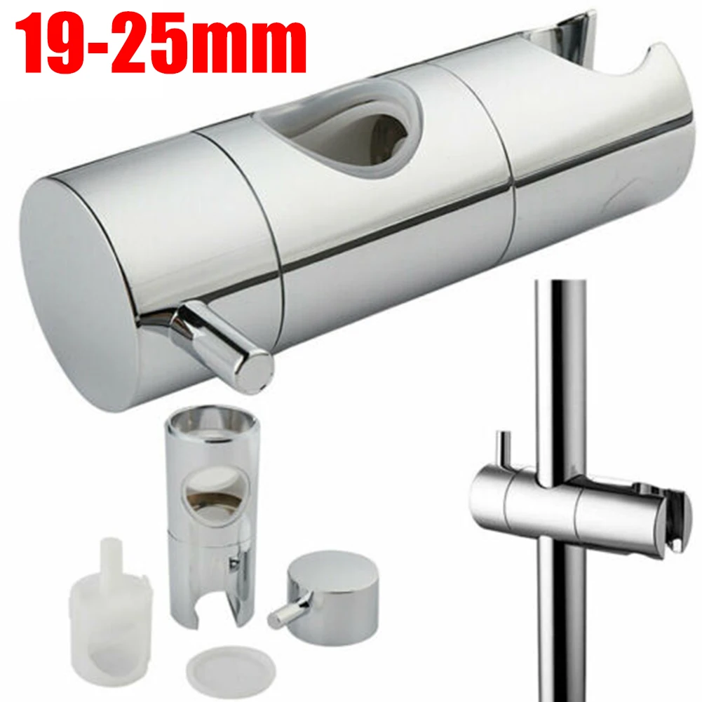 19/20/22/24/25mm ABS Chrome Shower Head Holder Adjustable Riser Bathroom Rail Bracket Slider Bathroom Faucet Accessories Parts images - 6