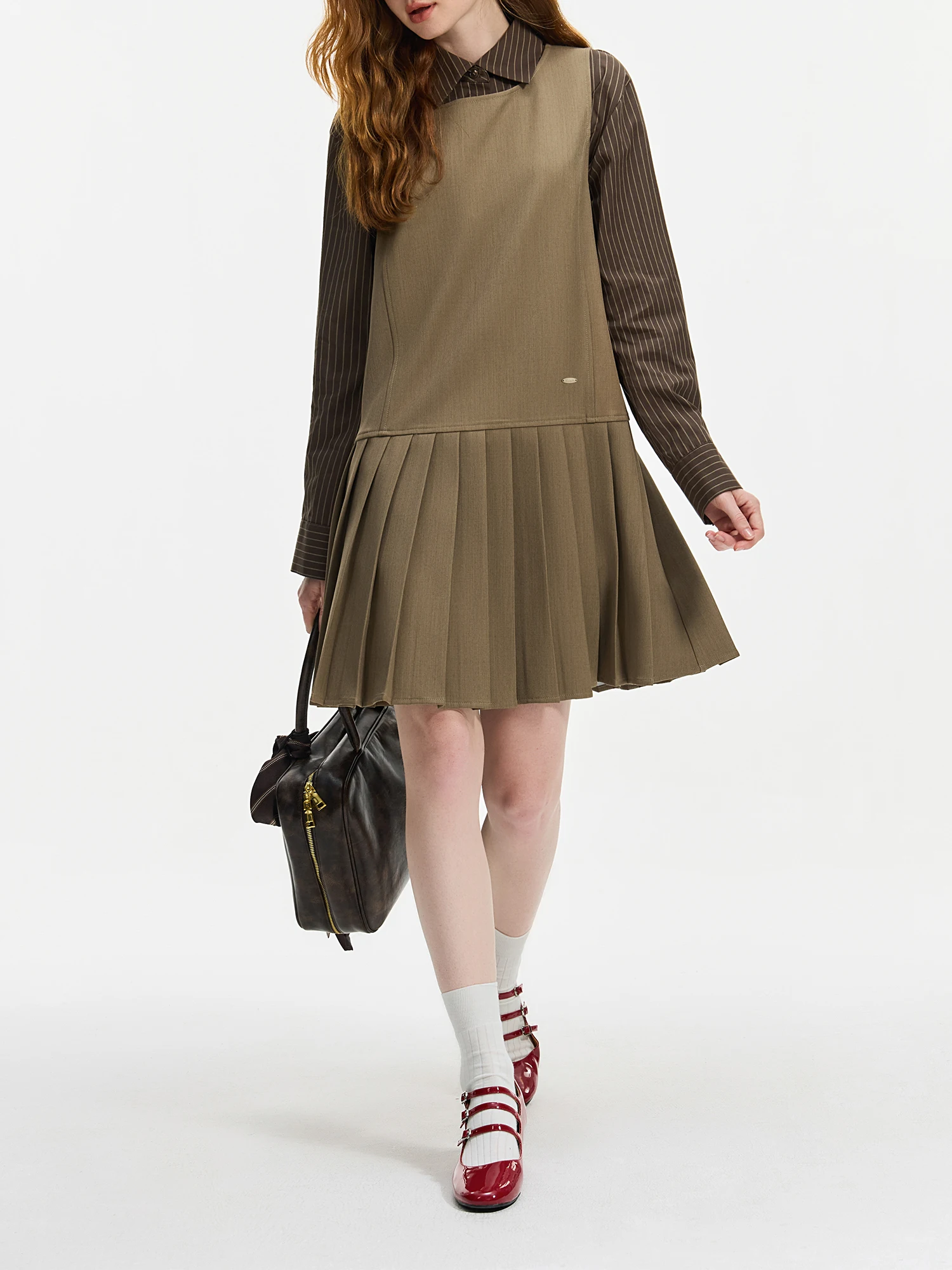 Платье-Поло женское длиной до колен в полоску