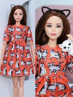 cat dress orange princess skirt clothing outfit for 16 bjd xinyi fr st barbie doll 30cm doll clothes