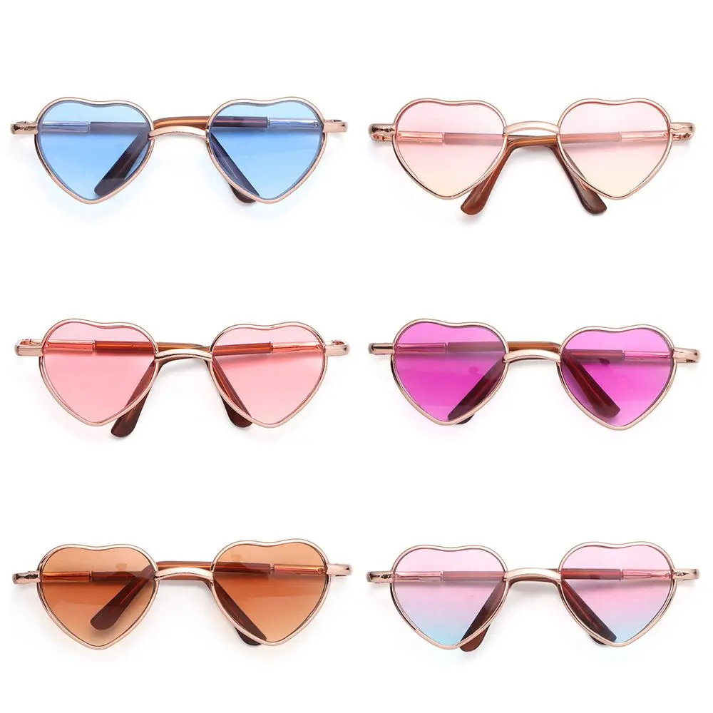

20CM Doll Glasses Heart Sunglasses for 1/31/4 BJD Dolls Accessories Plush Doll Eyeglasses Fashion Sun Glasses Colorful Eyewear