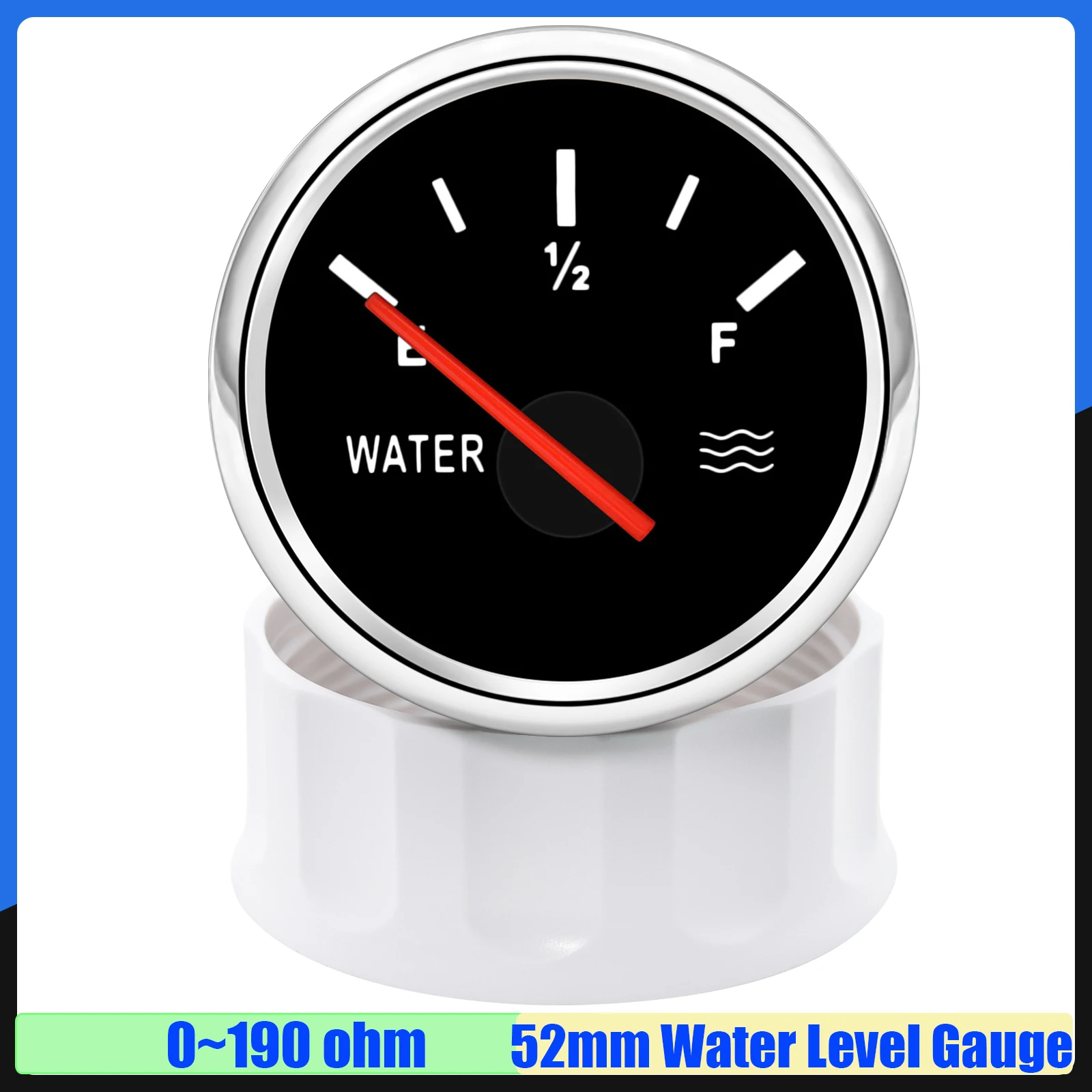 

Указатель красного света 52 мм Датчик уровня воды 0-190 Ом Датчик уровня воды 100 ~ 550 мм для автомобиля Лодка Морской счетчик воды 12V24V Custom