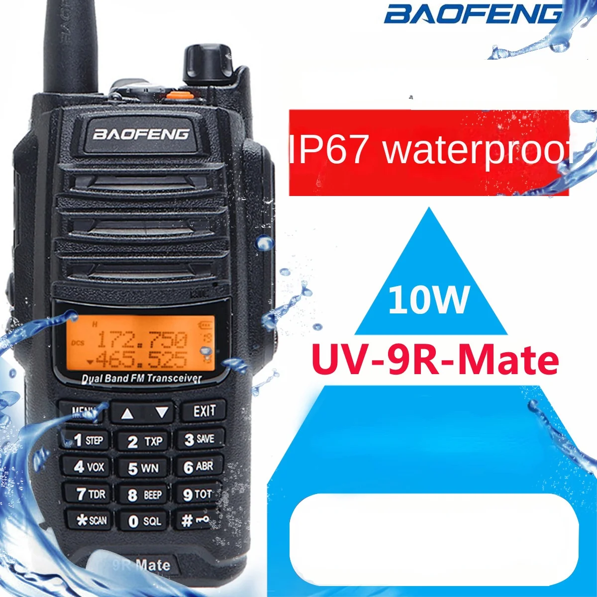 Baofeng Walkie Talkie Uv-9r Mate 10W High-power Dual Band FM Handheld
