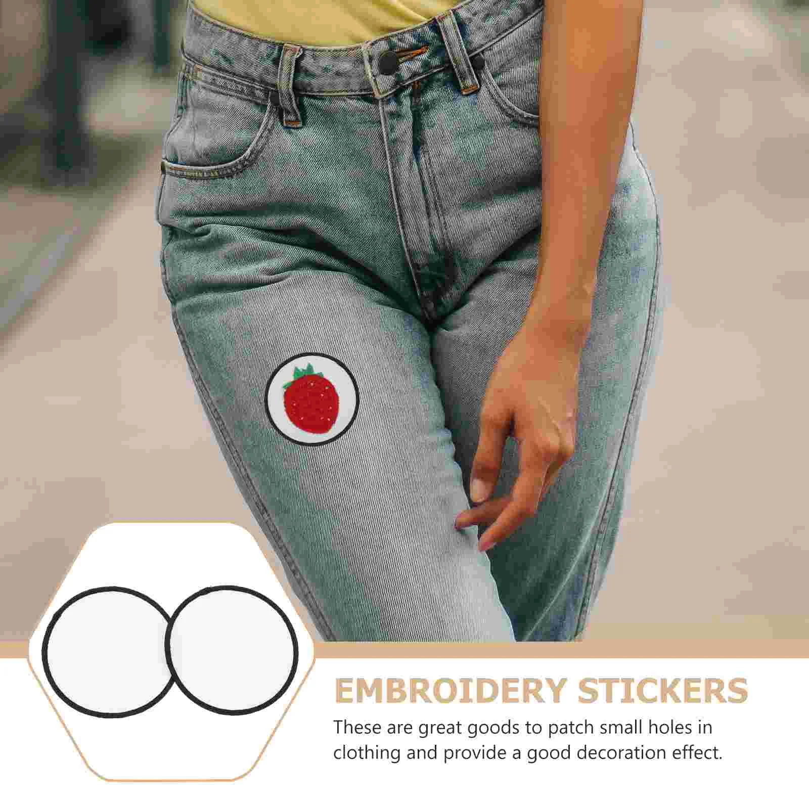 Наклейки с аппликациями круглые ремонтные нашивки из нетканого материала