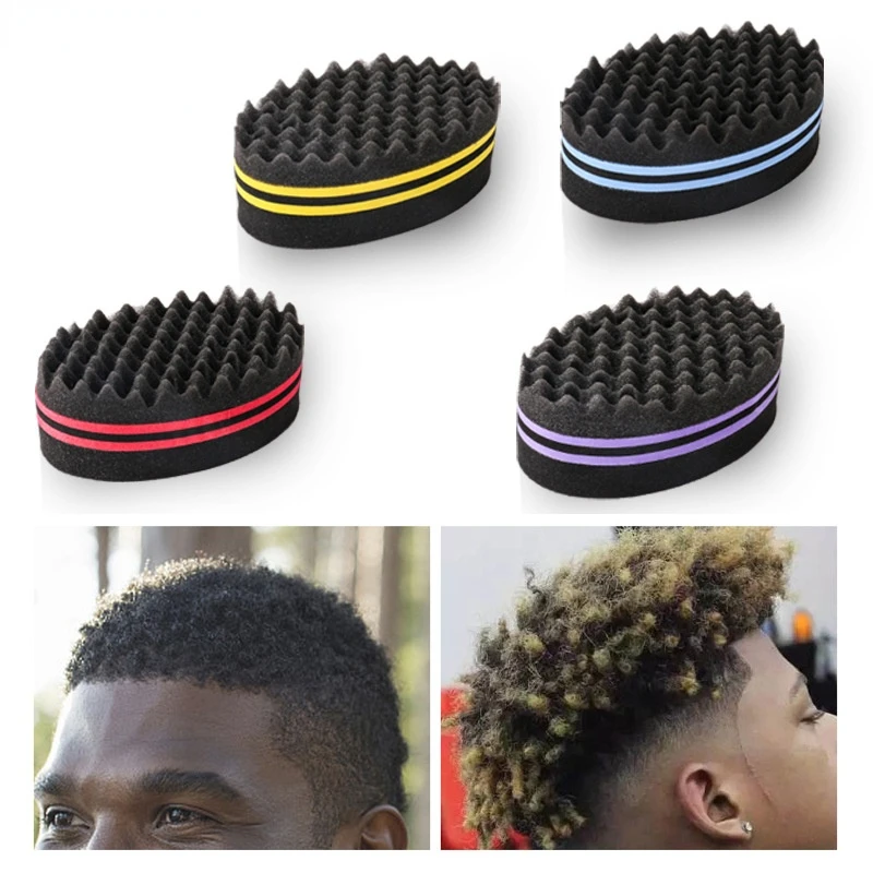 

New double-sided twisted hairbrush sponge for Afro coil wavy hair twisted braid fear twist lock braid curling brush tool