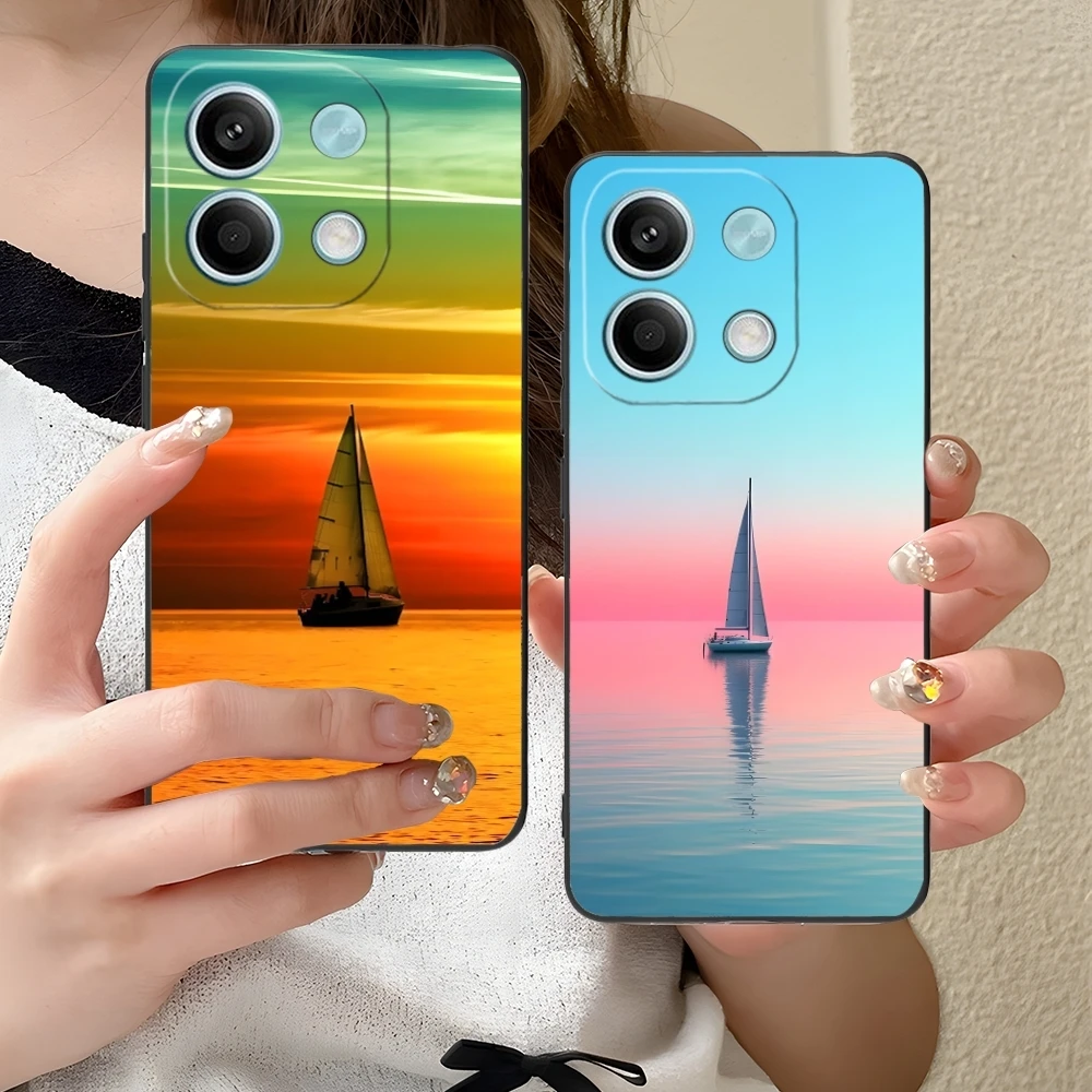 Чехол для мобильного телефона с изображением парусника Xiaomi Redmi Note 13 12 11 10 9 8 7 6 S A Pro
