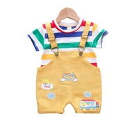 new summer baby clothes suit children boys girls fashion t shirt overalls 2pcsset toddler sports casual costume kids tracksuits