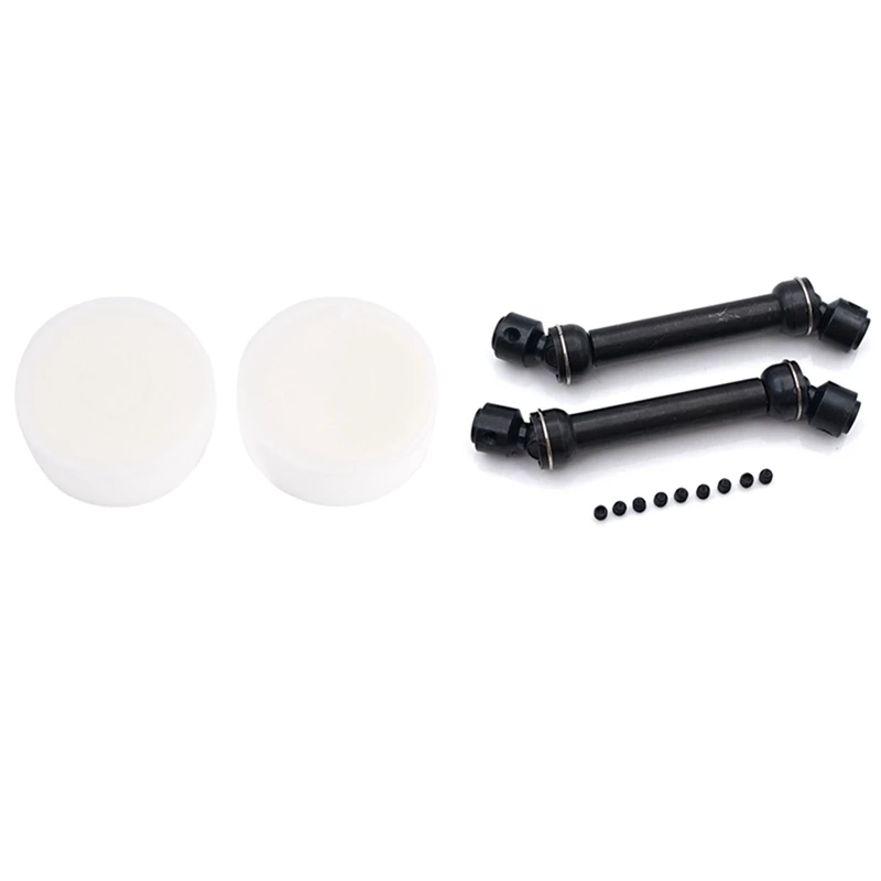 

2 Set RC Car Part: 1 Set 86-126Mm Metal Steel Universal Drive Shaft & 1 Set Wheel Sponge Liner Tire Sponge Foam