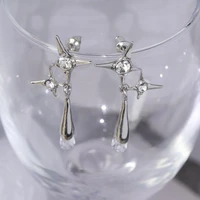 new sparkle simple elegant drop tassels earrings drop rhinestone earrings eardrop jewelry wholesale for woman