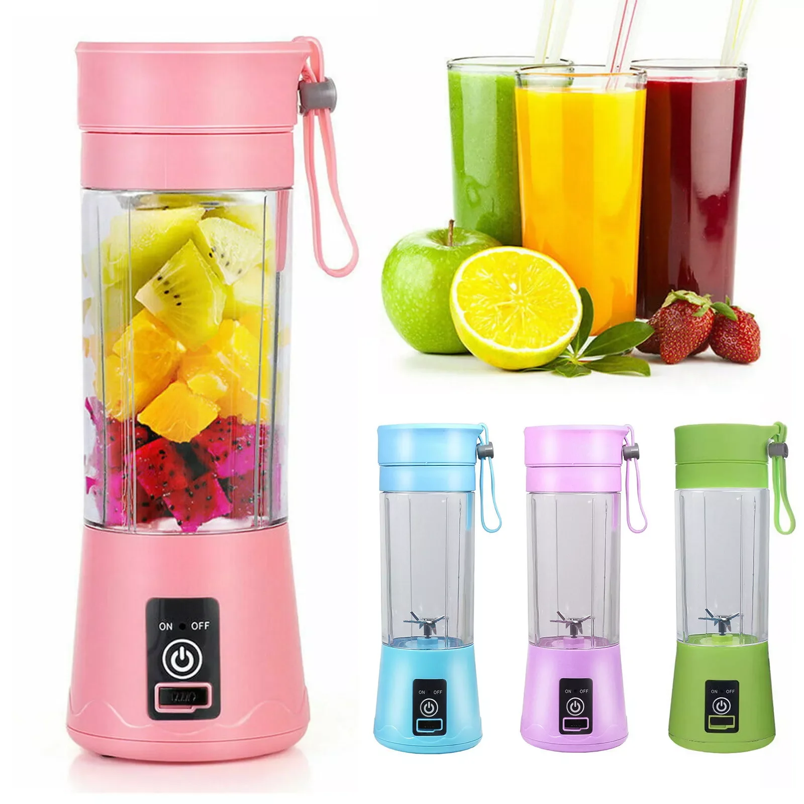 

NEW2023 Portable Blender with USB Rechargeable Mini Fruit Juice Mixer Personal Blender for Smoothies and Shakes Fruit Juice Milk