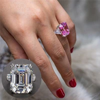 pretty silver rings cubic zircon anniversary women fashion rings sz 6 10