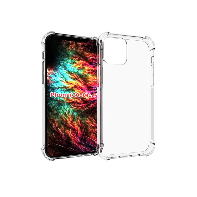 

For iPhone 12 Pro Max phone case transparent all-inclusive TPU four-corner anti-fall silicone protective cover soft