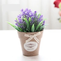 artificial potted plants flower decor plastic lavender idyllic basil crafts outdoor garden fake green plant bonsai home supply