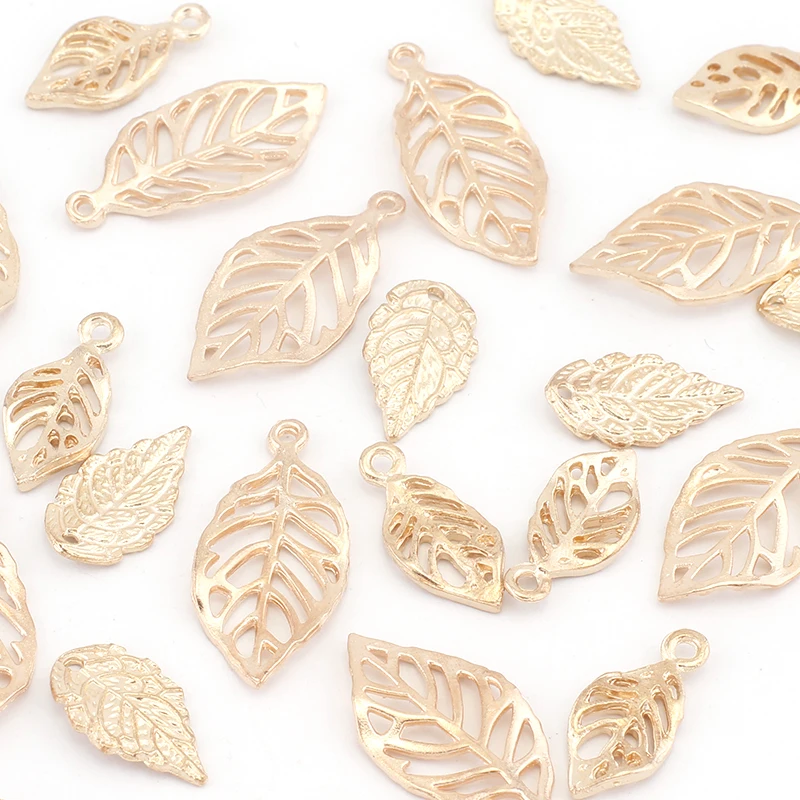 

10pcs Hollow Falling Leaf Leaves Metal Alloy Charms Pendants Diy Earrings Bracelets Necklace Jewelry Making Supplies Accessories