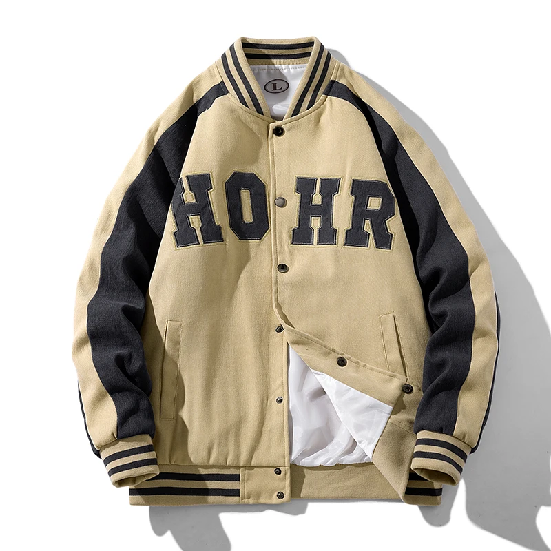 Куртка мужская бейсбольная в Корейском стиле повседневная униформа черная