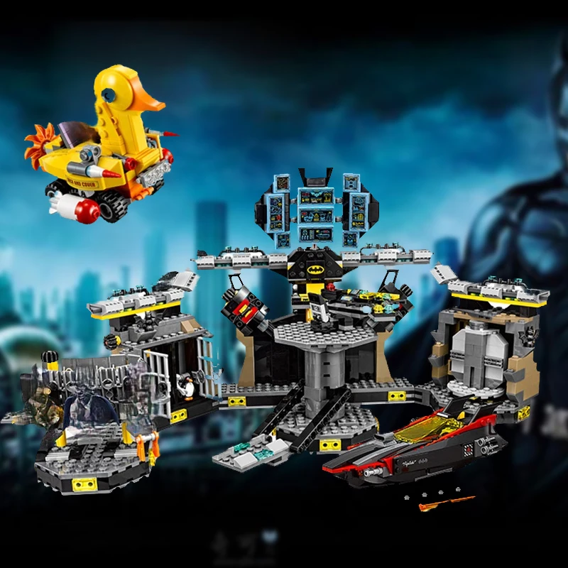 

Movie Series Bat Bruce Way Cave Set building blocks Bricks Model Toys For Children Gifts 10636 Batcave Break-In