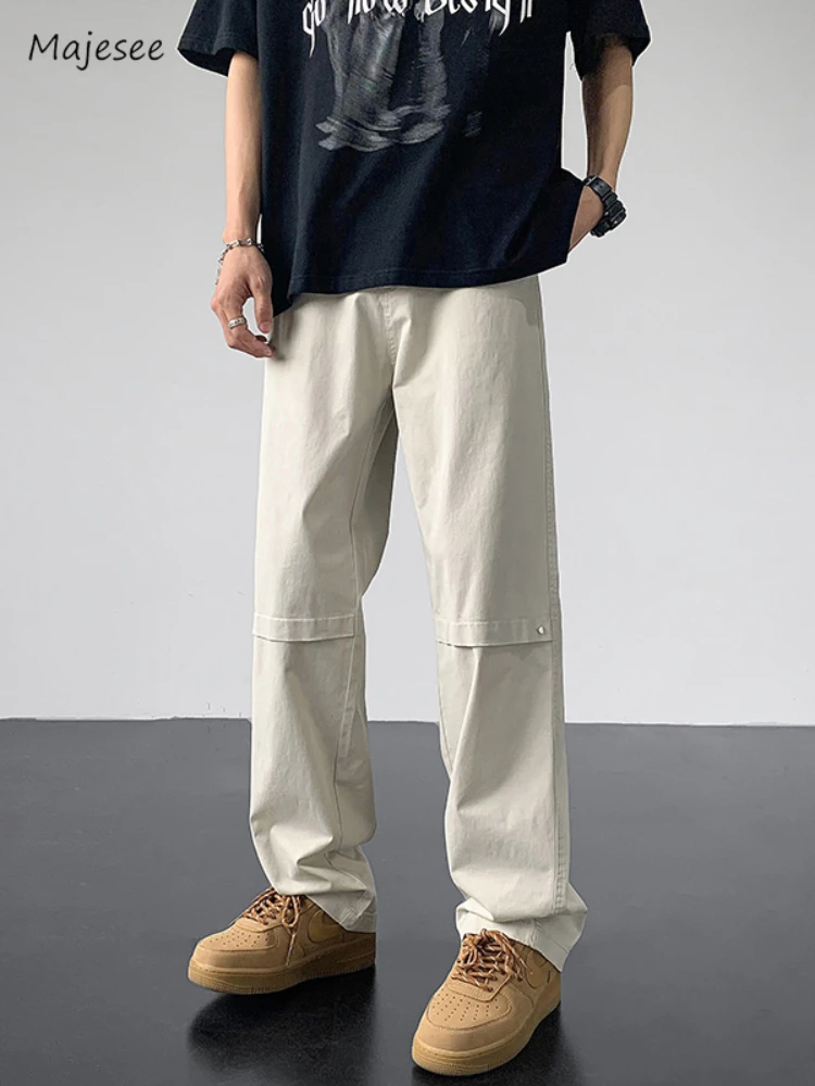 

Cargo Pants Men American Style Vintage Fashion Males Trousers Loose High Street Chic Full Length All-match Autumn College Casual