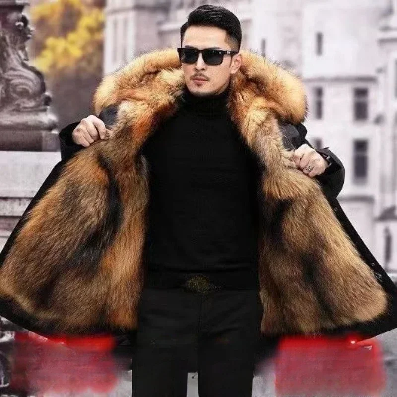 Pai Overcome мужское длинное меховое пальто Marten со специальным мехом в одном толстое