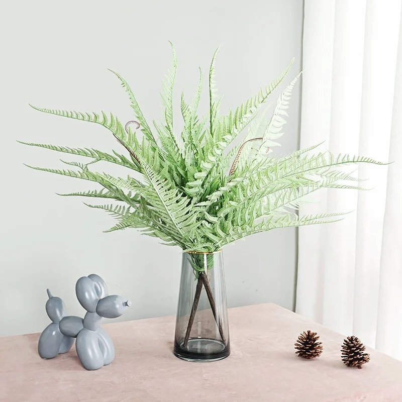 

Simulation Green Plants60cm Long 20 Green Fern Leaves Living Room Hotel Interior Desktop Decorate Garden LandscapingGreen Plants