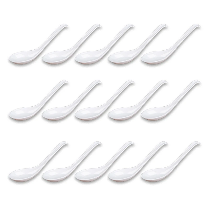 

AT14 Soup Spoons,60Pcs Japanese Style Spoons Creative Rice Spoons Chinese Asian Soup Spoons With Long Handle For Restaurants