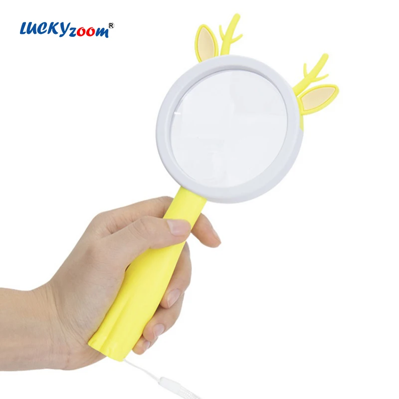 

5X 10X Children Magnifying Glass Eco-friendly Cute Magnifier For Kids Cartoon Observing Animal Loupe Child Educational Toy Lupa