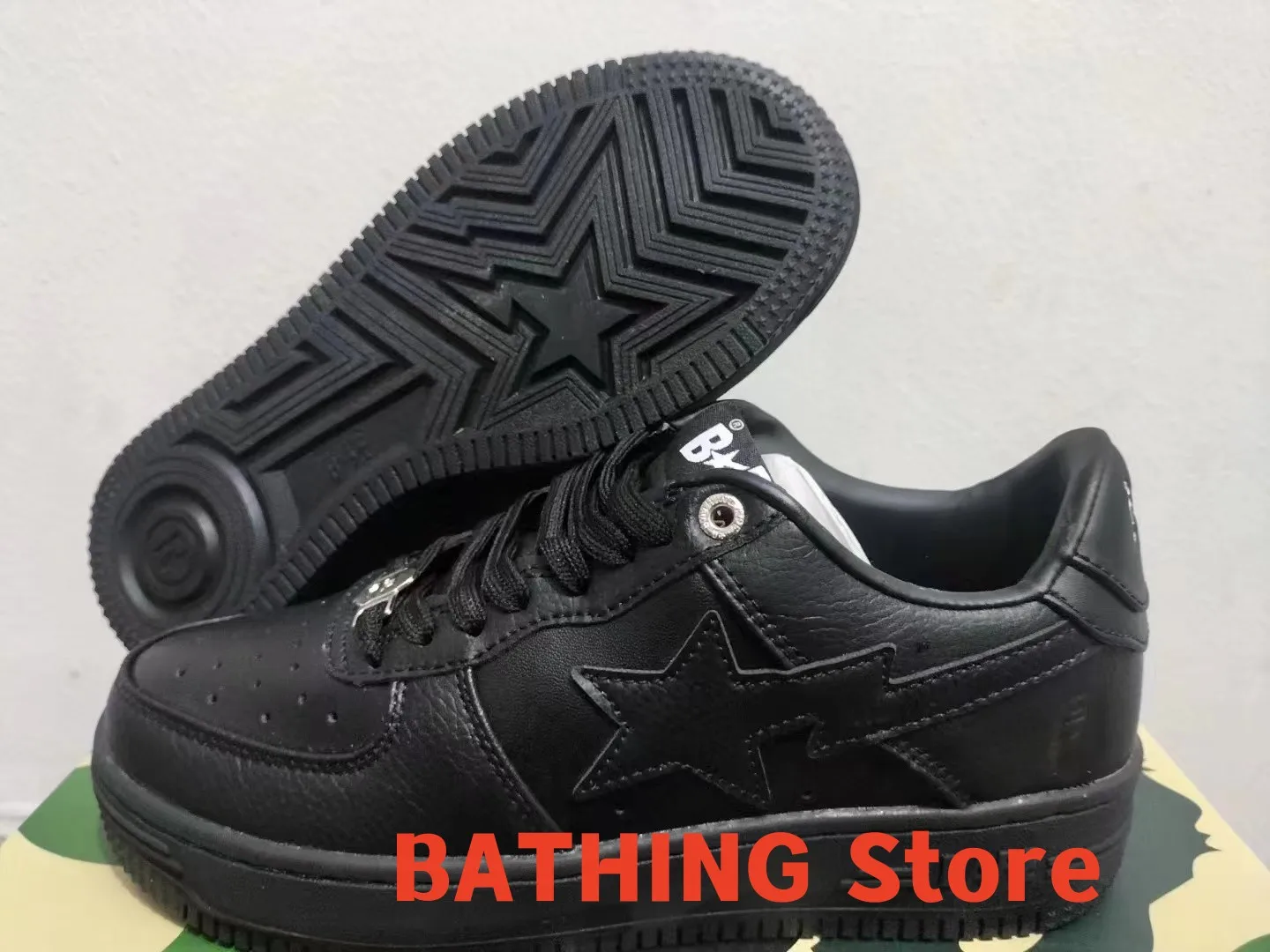 

BATHING STAR Patent Leather Star Shoes Low-cut Leather Casual Shoes Men/Women Couples With The Same Sports Shoes