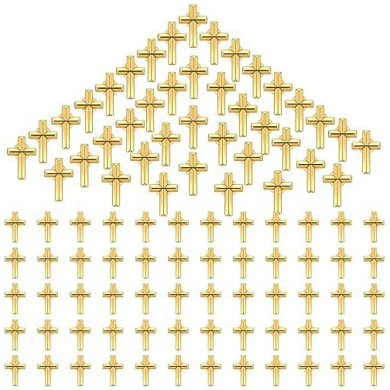 

100 Pcs Cross Lapel Pin Bulk Set Gold Pins Religious Cross Pin Gold Enamel Pin Set For Christian Chaplain Easy To Use Gold