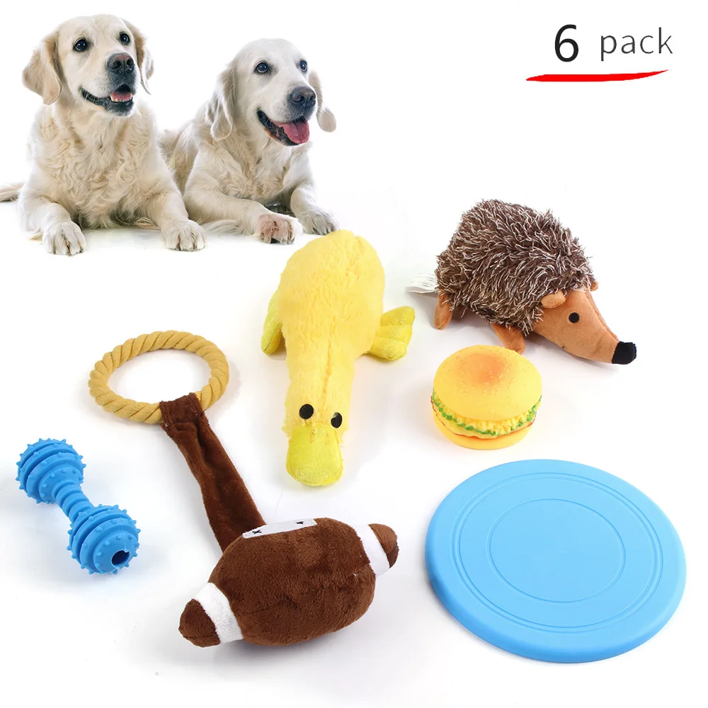 

Pet Cotton Rope Toy Set, Plush Molar Bite-resistant Golden Retriever Dog Toy 6 Pcs Set Spree Dog Supplies Dog Toy