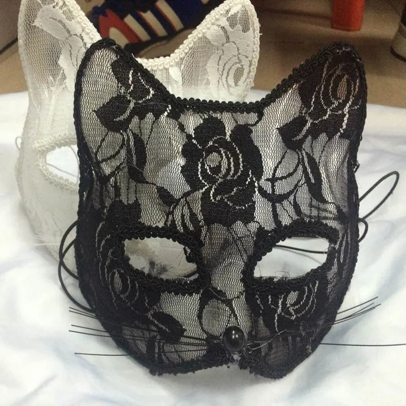 Halloween Cosplay Fox Mask Lace Sexy Eye Mask Animal Mask Half Face Erotic Lace Cat Mask Women Sex Toys For Couple Squid Game