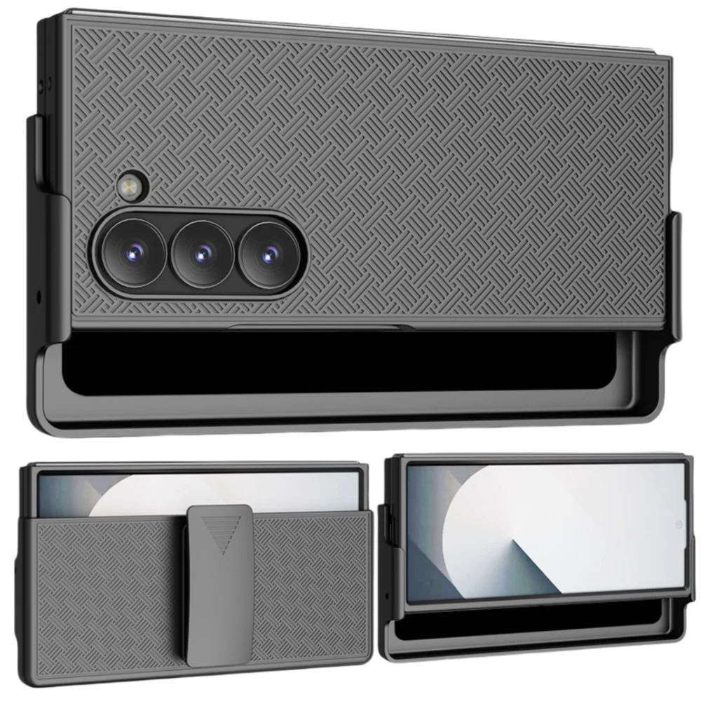 Ударопрочный Модный черный чехол для Samsung Galaxy Z Foldo 6 5 5G Fold6 Fold5 Fold 4 3 Fold4 Fold3