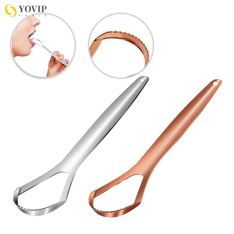 

Скребок для языка с зубцами из нержавеющей стали, устройство для очистки орального языка, щетка для рта, многоразовое устройство для свежег...