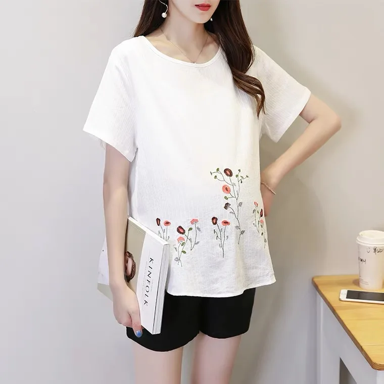 

Spring 2022 Maternity short sleeve shirt large size maternity dress2022