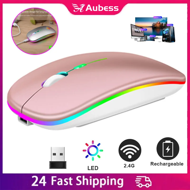 

2.4G Wireless Mouse Rechargeable Ergonomic Gaming Mouse Led Backlit Rgb Computer Silent Mouse Computer Accessories For Laptop PC