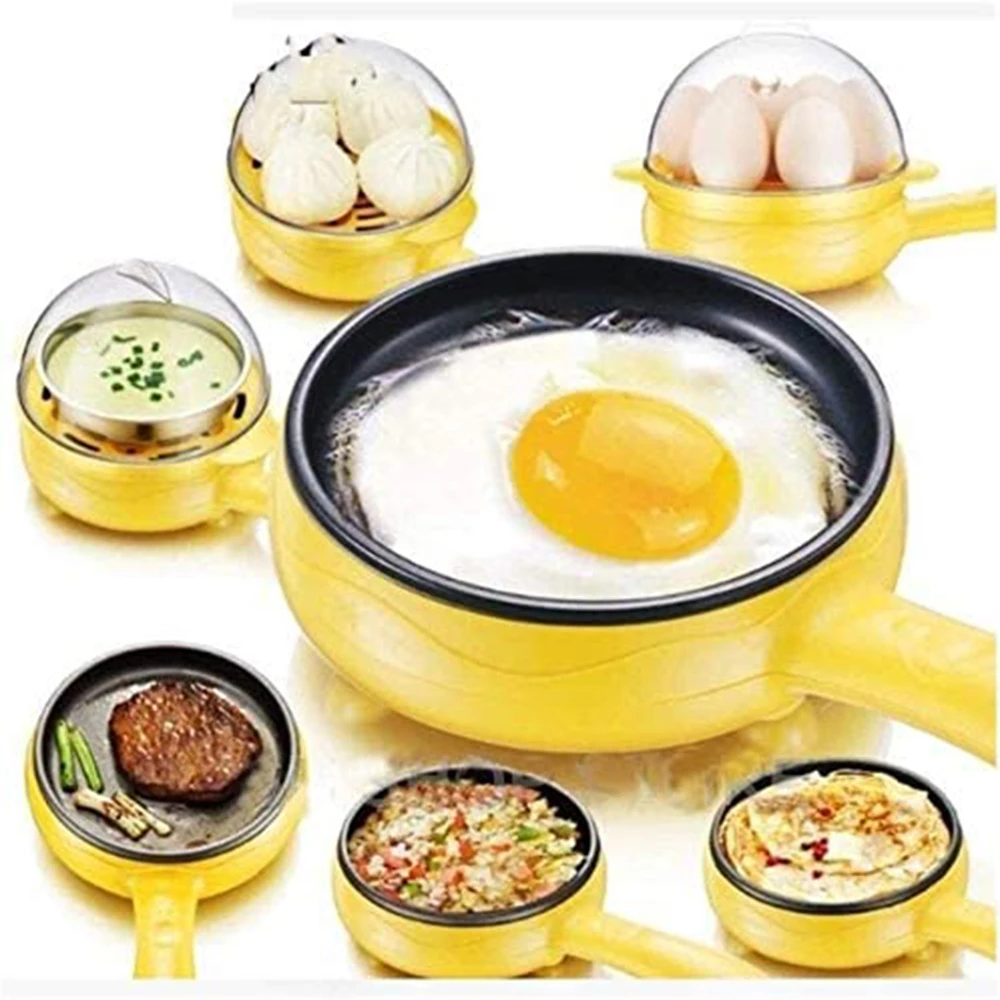 

Mini Electric Egg Omelette Cooker Eggs Boiler Food Steamer Pancake Fried Steak Non-stick Pan Multifunction Electric Skillets