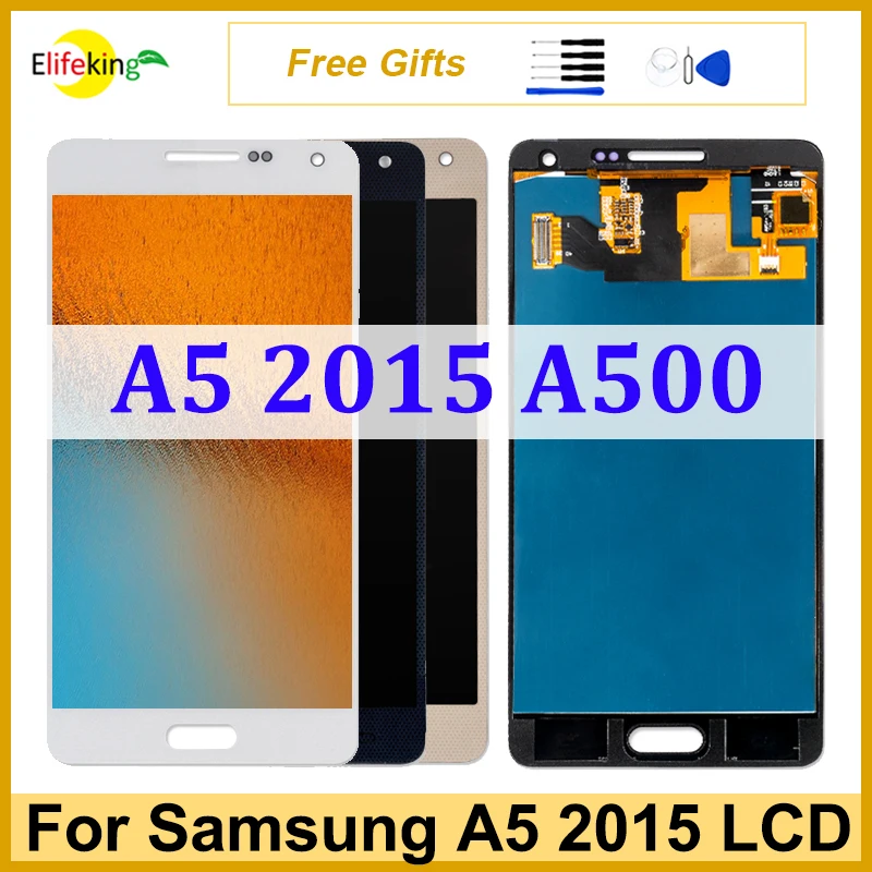 

Оригинальный ЖК-дисплей 5,0 дюйма для Samsung Galaxy A5 2015 A500, экран A500G A500F, сенсорная панель, дигитайзер в сборе, замена экрана