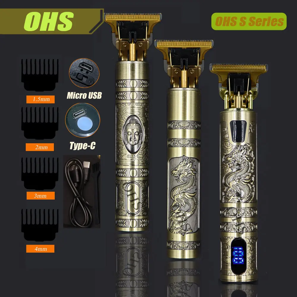 

OHS S Series Vintage T9 USB электрическая машина для резки волос Машинка для стрижки волос, Мужская бритва для мужчин, парикмахерский профессиональный ...