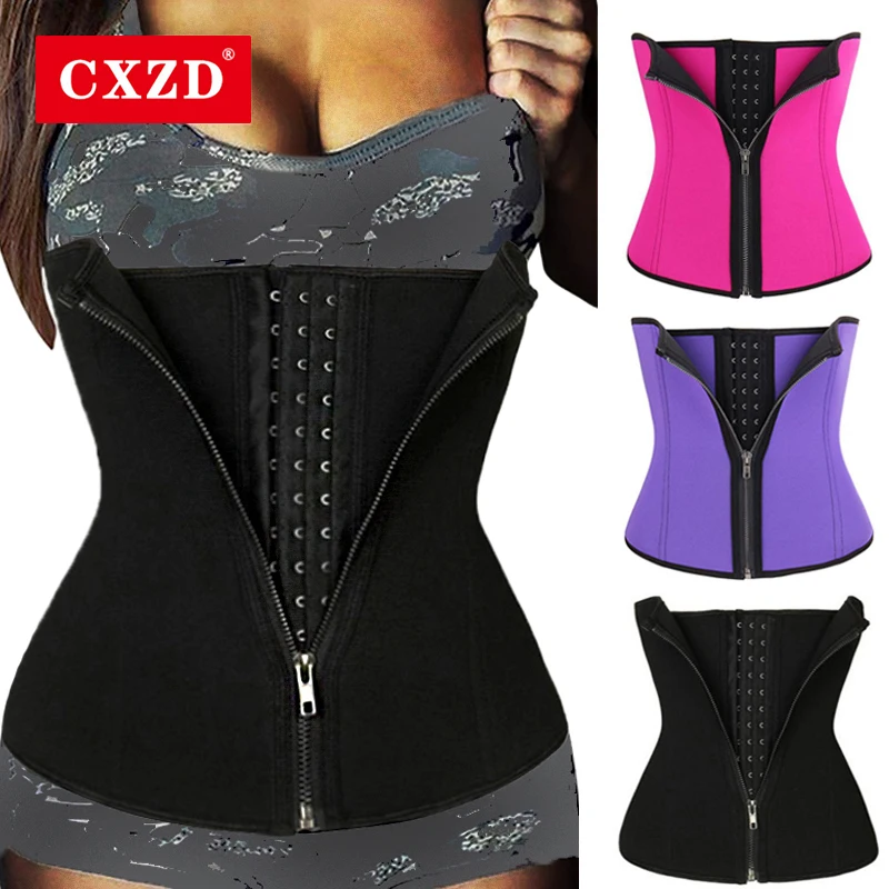 

CXZD Women Waist Trainer Corset Zipper Hook Shapewear Double Control Body Shapers Slimming Tummy Fat Burning Waist Cincher