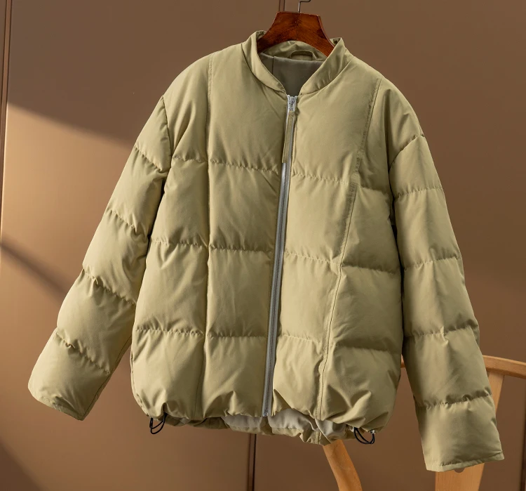 2022 New 95%  White Goose Down  Jacket Women  Casaco Feminino Inverno 2022  Casual  Wide-waisted  Zipper  Casaco Feminino