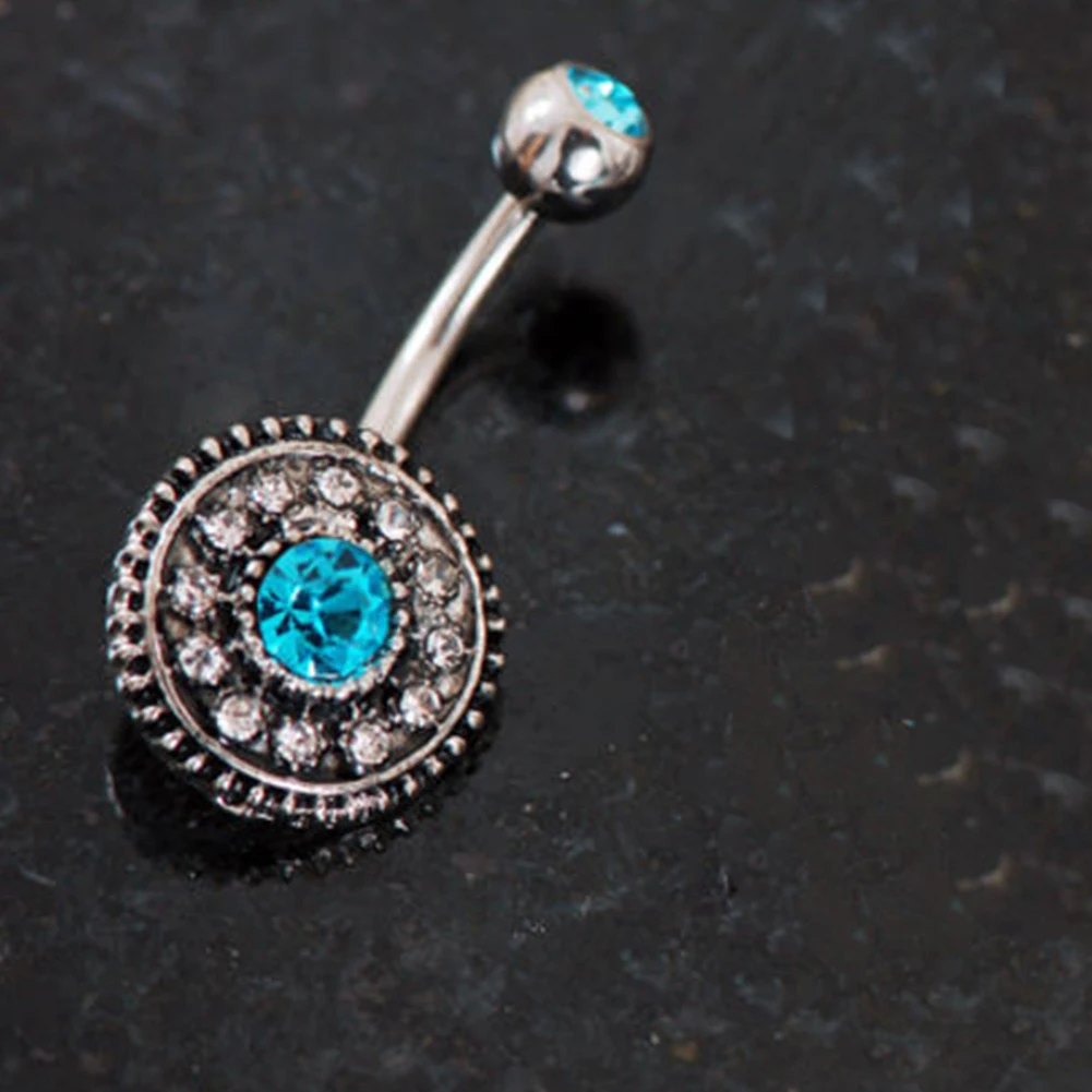 

Button Ring Metal Gift Pendant Accessories Sexy Fashion Body Jewelry Rhinestone Belly Navel Nail