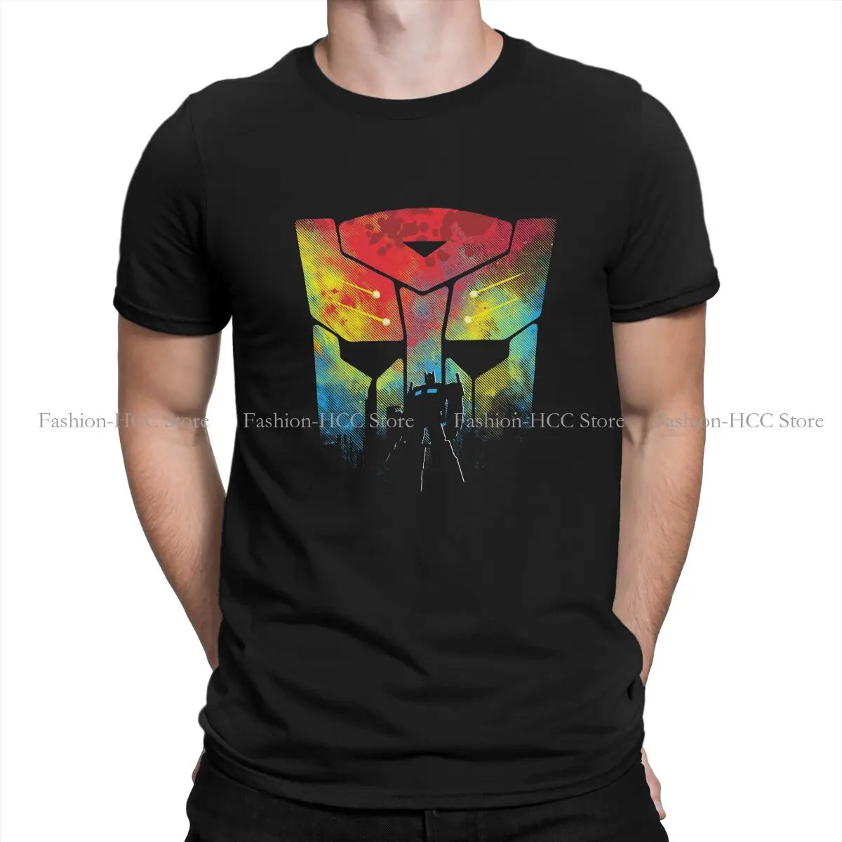 

War On Earth Hipster Polyester TShirts Transformers Science Fiction Action Male Harajuku Streetwear T Shirt Round Neck