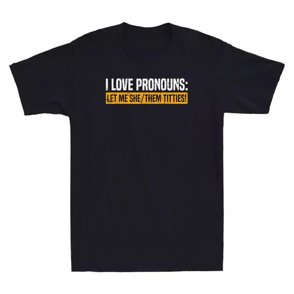 Забавная винтажная Мужская футболка с надписью I Love PRS Let Me She they