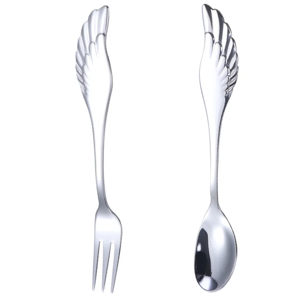 

Spoon Set Fork Steel Stainless Metal Forks Dessert Spoons Flatware Utensils Cutlery Eating Coffee Serving Ice Mini