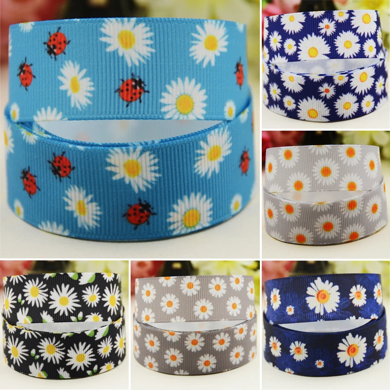

22mm 25mm 38mm 75mm Little Daisy Cartoon Character printed Grosgrain Ribbon party decoration 10 Yards