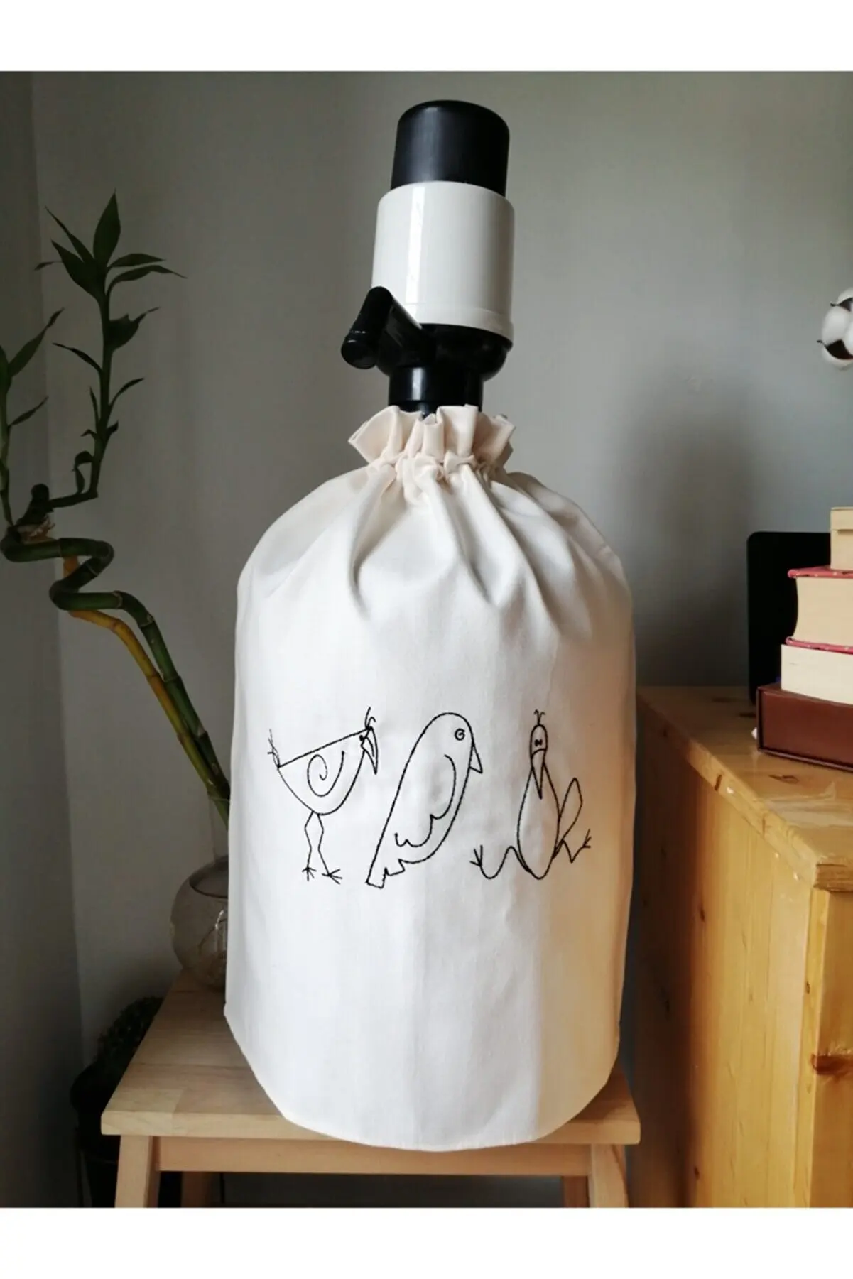 

Cream Shirred Carboy Case Water Pitcher Glass Water Caret Caretive Kitchen Design Cover 221596881