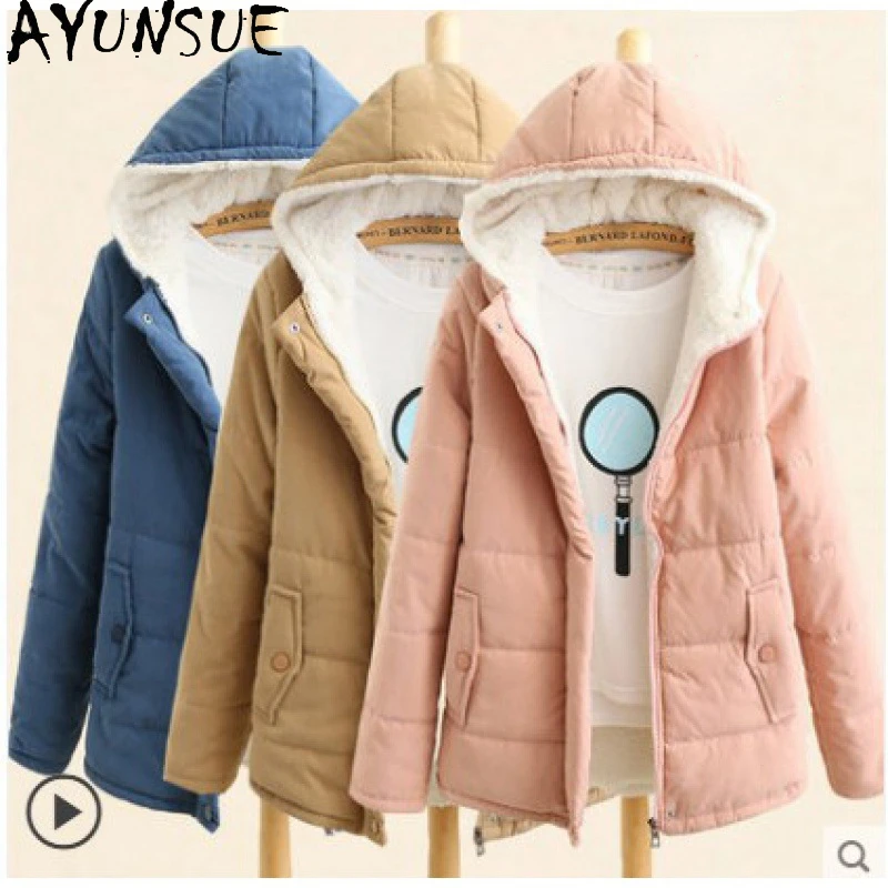 

AYUNSUE Winter Coat Female Korean Parkas Women Clothes Short Thicken Women's Padded Jacket Bread Clothes Manteau Femme Hiver